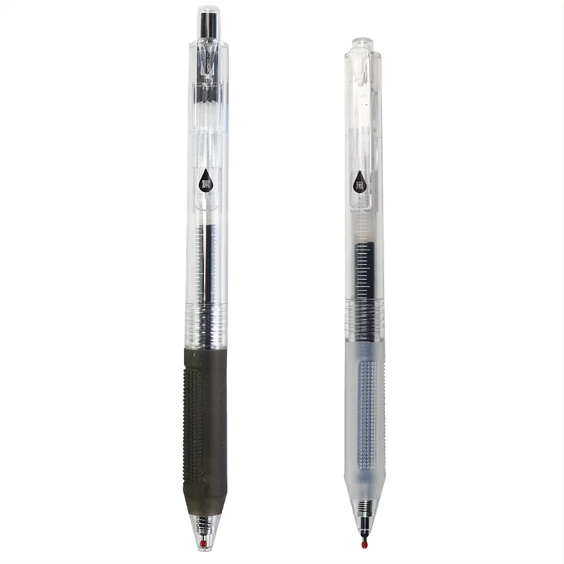 Гелевая ручка с нажимным кончиком ST new technology, 0,5 мм, черные быстросохнущие чернила, Мягкое противоскользящее гладкое письмо 4