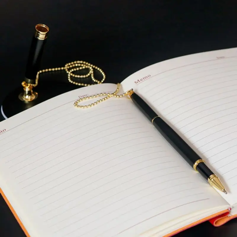 Классическая Металлическая шариковая ручка С надежной цепочкой, прикрепленной к подставке, Столу, Офисному прилавку, Ручкам для подписи, Канцелярским принадлежностям в подарок 1XCE 5