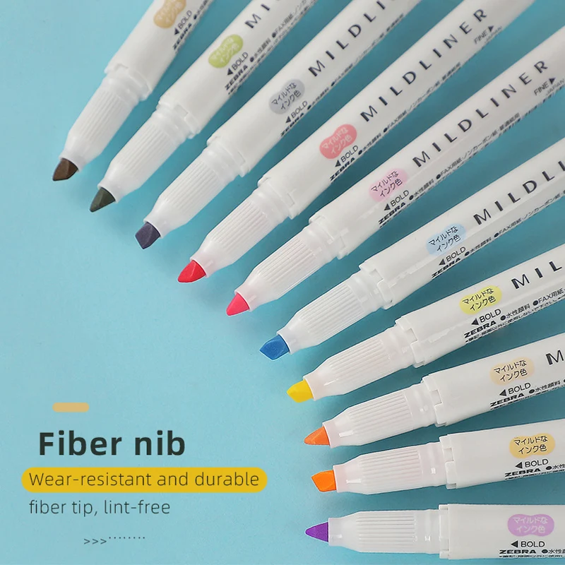 10 Новых цветов Японских маркеров Zebra Mildliner, Хайлайтер, мягкие линии, пастельные мягкие цвета, двусторонняя водонепроницаемая маркировка Примечание 1