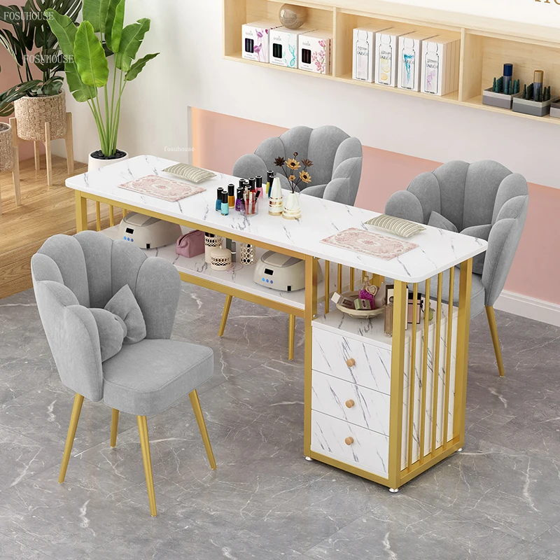 Маникюрные столы в скандинавском минимализме, Европейские Дизайнерские столы для маникюра, Салонная мебель, Легкие Роскошные Профессиональные Маникюрные столы 0