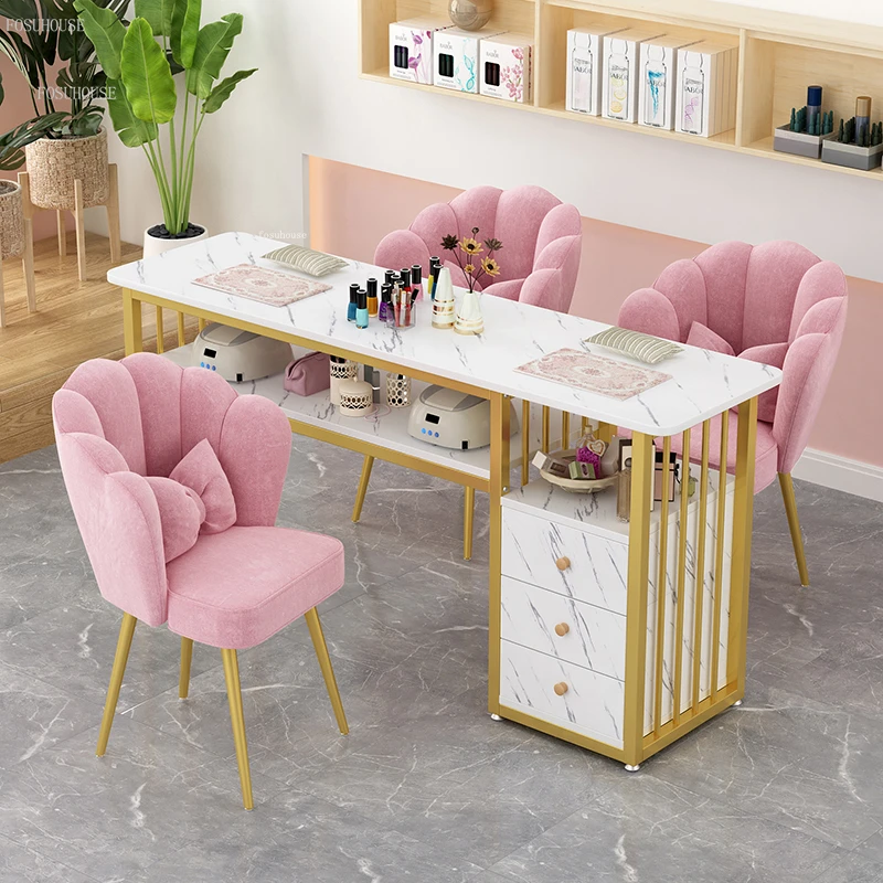 Маникюрные столы в скандинавском минимализме, Европейские Дизайнерские столы для маникюра, Салонная мебель, Легкие Роскошные Профессиональные Маникюрные столы 1