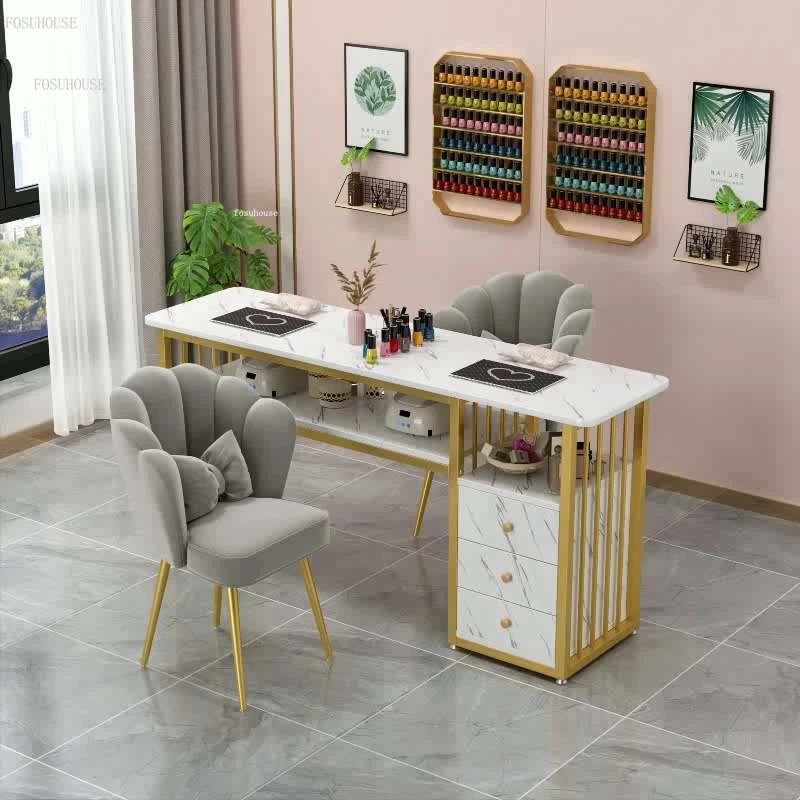 Маникюрные столы в скандинавском минимализме, Европейские Дизайнерские столы для маникюра, Салонная мебель, Легкие Роскошные Профессиональные Маникюрные столы 2