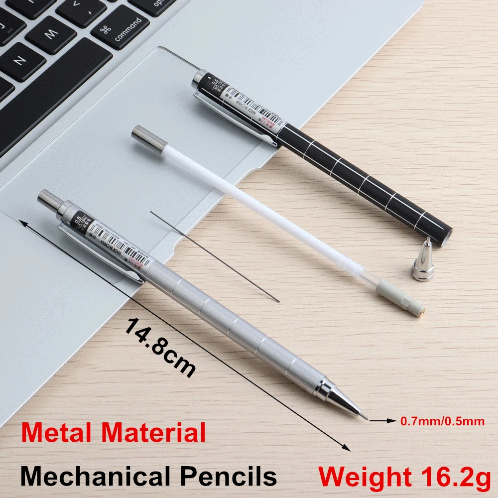 1 шт. Высококачественный автоматический карандаш 0,5 мм/0,7 мм для письма металлом Автоматический механический карандаш Школьные канцелярские принадлежности 1