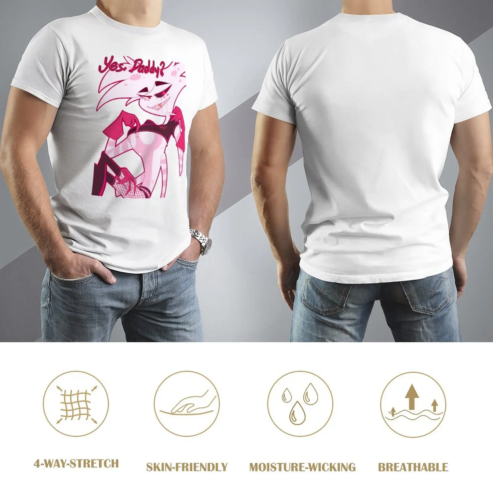 Angel Dust - Да, папочка? Футболка с коротким рукавом, футболка нового выпуска, одежда с аниме, тренировочные рубашки для мужчин 2