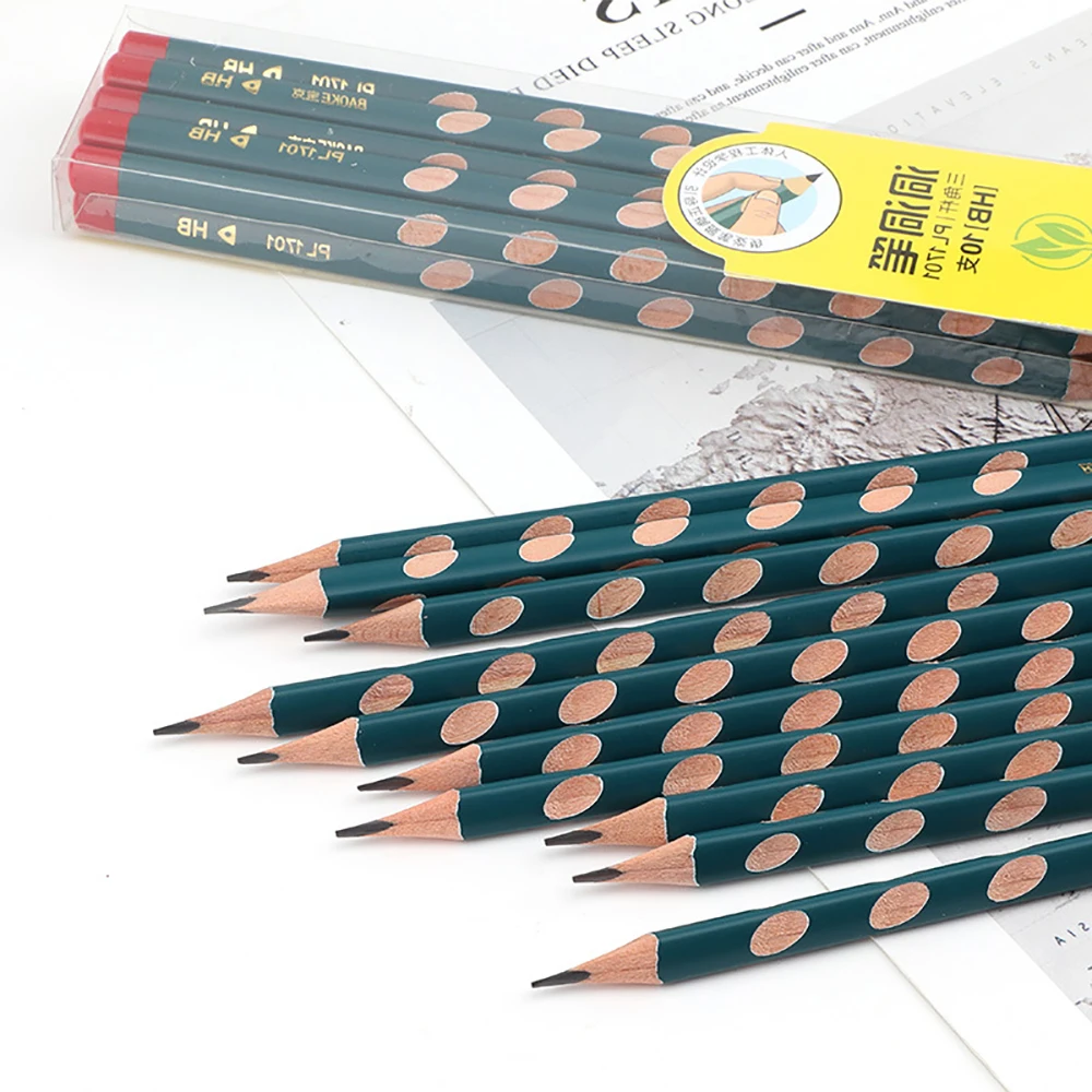5шт Карандаши HB для письма треугольными карандашами для учащихся начальной школы Правильный захват карандаша детьми Поза Канцелярские принадлежности 4