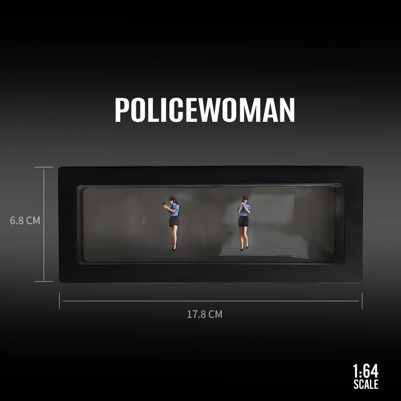 2шт Полицейская машина Nissan 350Z в масштабе 1: 64, Фигурка Женщины-полицейского, Игрушки, Украшение для сцены DIY, Кукла 1