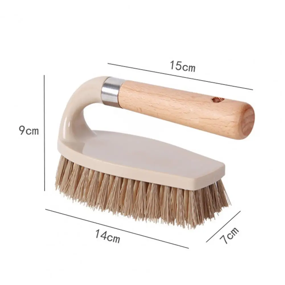 Щетка для чистки, многофункциональная, с прочной деревянной ручкой и жесткой щетиной, прочная щетка для мытья белья в ванной 5