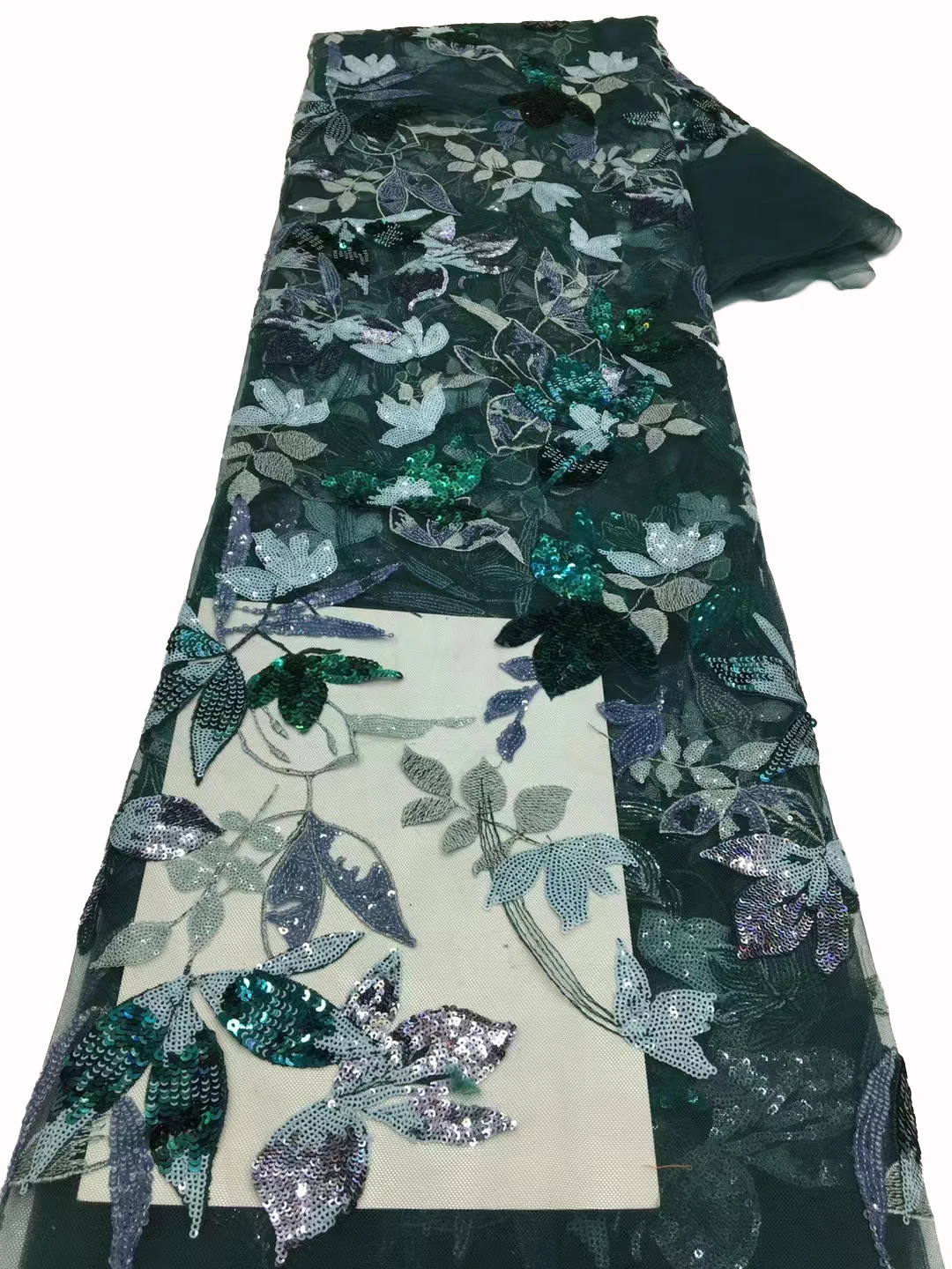 Нежный и ажурный многоцветный блесток + простая вышивка, вышитый лист, элегантное кружево, ткань для одежды cheongsam для подиума 3
