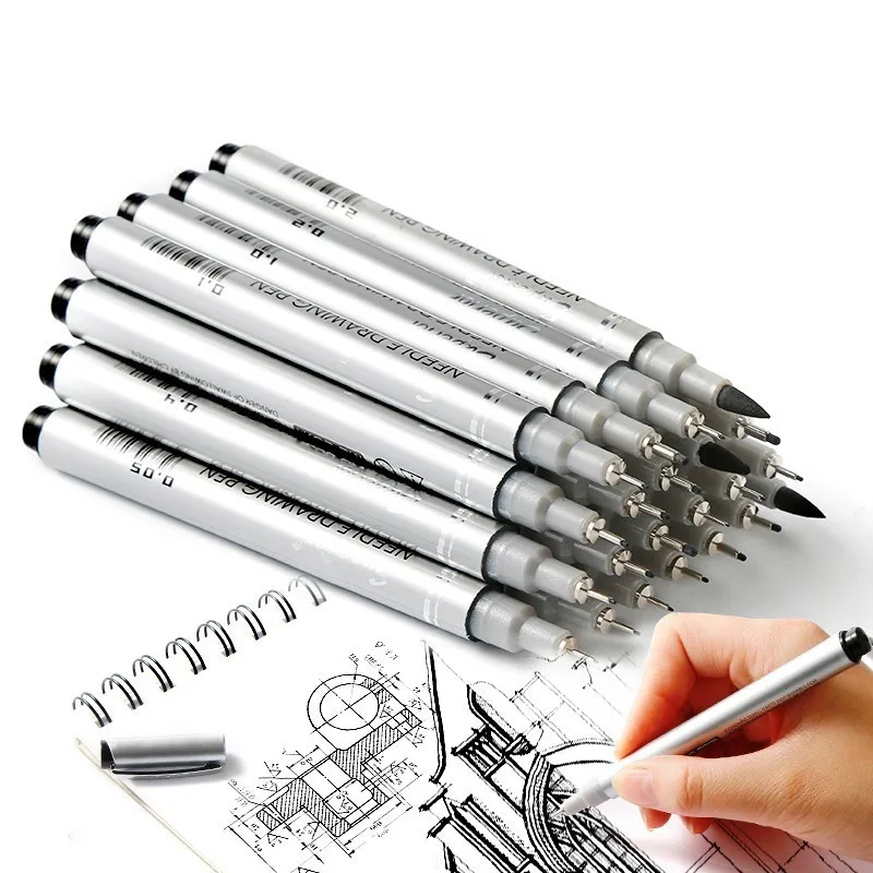 CHENYU 10 шт., водонепроницаемая игольчатая ручка, Мультяшный дизайн, эскиз для рисования, Пигма, Микрон, Лайнер, кисти, ручка-крючок, товары для рукоделия 1