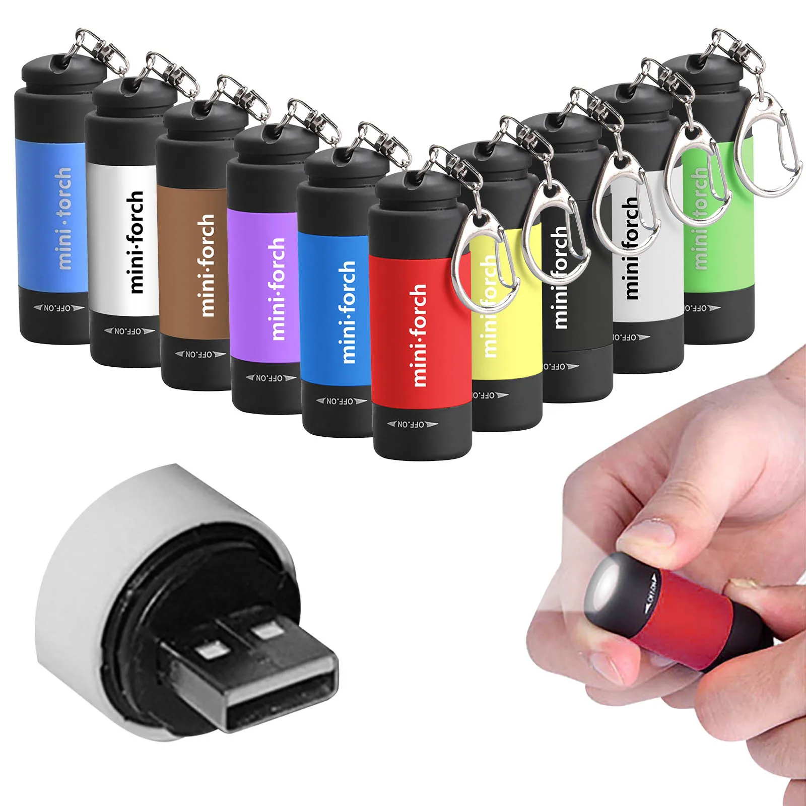 Ультра Яркий мини-фонарик 0,3 Вт, 25 люМен, USB перезаряжаемый светодиодный фонарик, ночной светодиодный мини-фонарик, брелок для кемпинга, дропшиппинг 2110 1