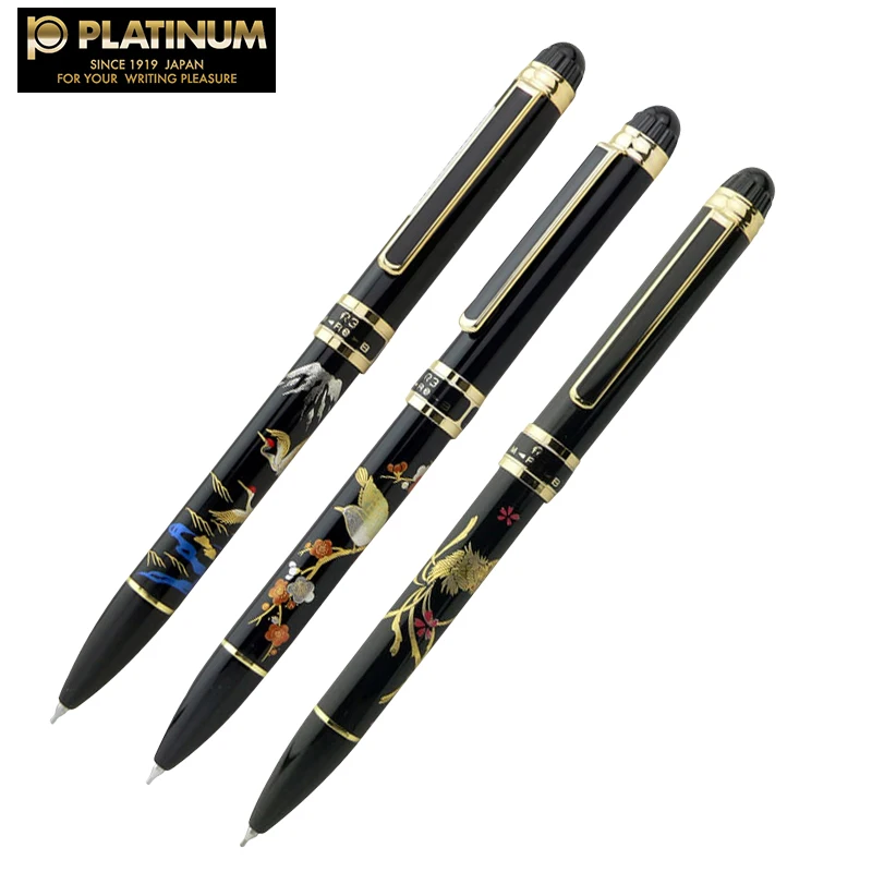 Многофункциональная Автоматическая Ручка Original Platinum Maki-e Pencil Красно-черная Шариковая Ручка Канцелярские Принадлежности MWB-5000RM 3