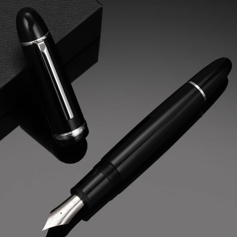 JinHao X159 Черная акриловая авторучка с Серебряным зажимом, удлиненный наконечник F 0,5 мм, Школьные принадлежности, ручки для письма, канцелярские принадлежности 0