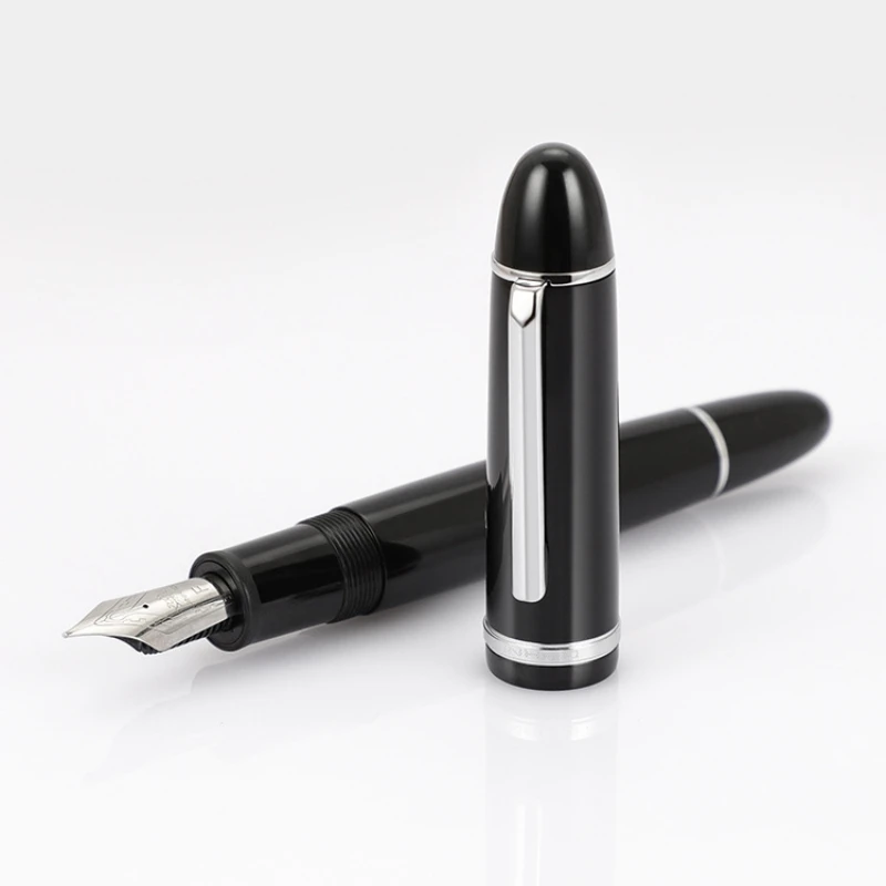 JinHao X159 Черная акриловая авторучка с Серебряным зажимом, удлиненный наконечник F 0,5 мм, Школьные принадлежности, ручки для письма, канцелярские принадлежности 1