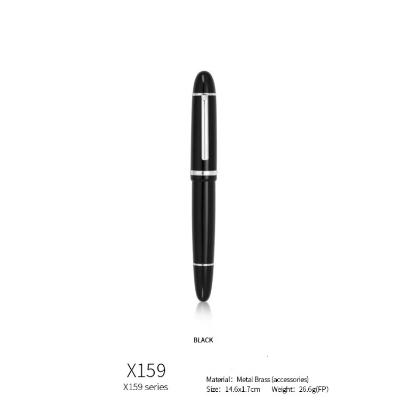 JinHao X159 Черная акриловая авторучка с Серебряным зажимом, удлиненный наконечник F 0,5 мм, Школьные принадлежности, ручки для письма, канцелярские принадлежности 3