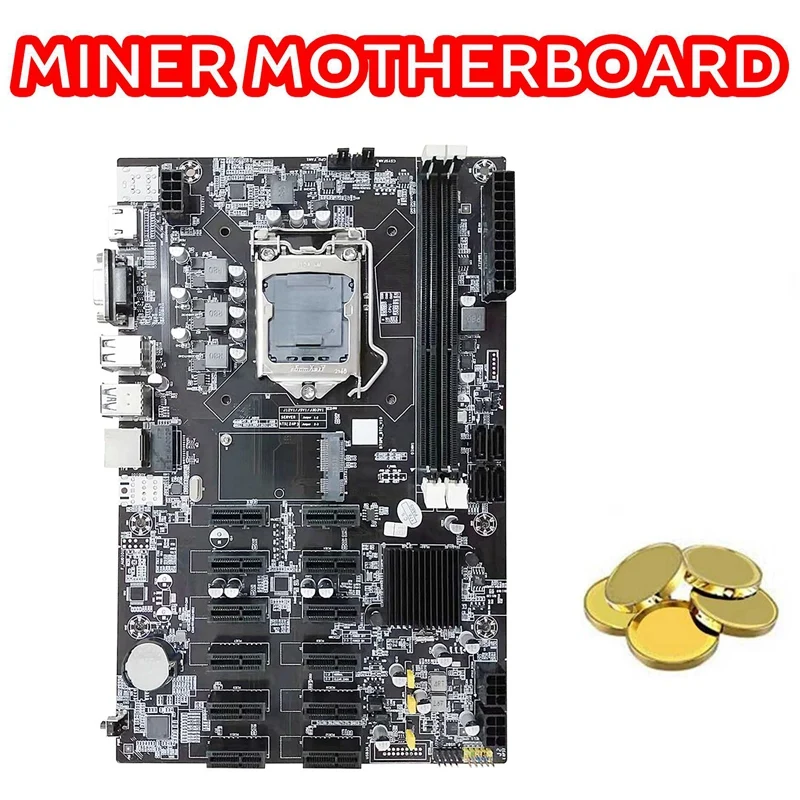 НОВИНКА-Материнская плата B75 12 PCIE для майнинга ETH + I3 2100 CPU LGA1155 MSATA USB3.0 SATA3.0 Поддержка оперативной памяти DDR3 Материнская плата B75 BTC Miner 2