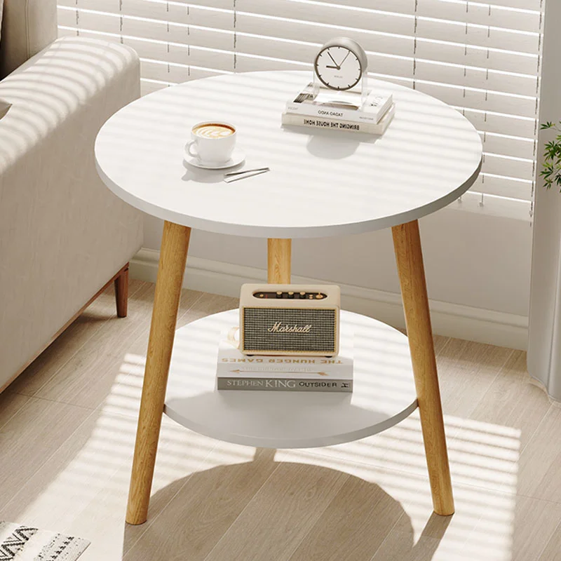 Маленькие журнальные столики у кровати в центре гостиной Деревянный журнальный столик в скандинавском стиле Круглый Современная мебель для библиотеки Moveis Para Casa 4