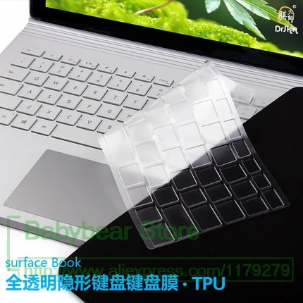 Для Microsoft Surface Book 13,5-дюймовый моющийся чехол для клавиатуры из прозрачного ТПУ Клавиатура ноутбука Водонепроницаемая пленка для покрытия Surfacebook 13 0