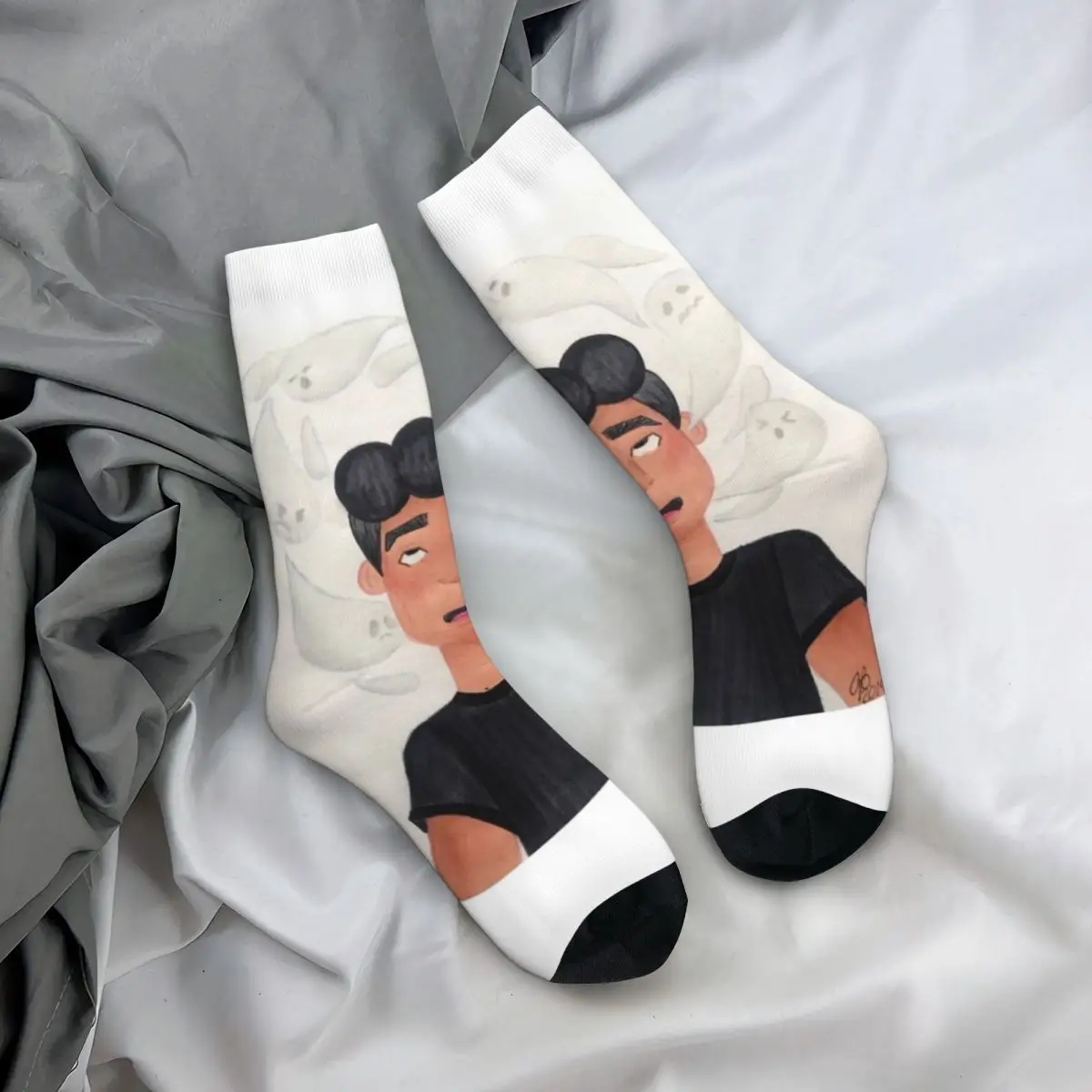 Хип-хоп Ретро Сумасшедшие мужские компрессионные носки Унисекс с призрачным рисунком Харадзюку, забавная новинка, носки Happy Crew, подарок для мальчиков 4
