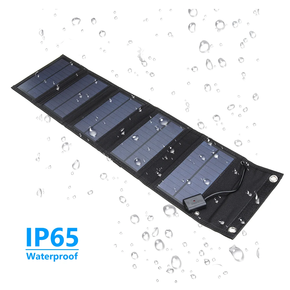 Портативная солнечная панель мощностью 15 Вт, Водонепроницаемое мини-складное USB-зарядное устройство мощностью 5 В, зарядное устройство для мобильных устройств для путешествий на открытом воздухе 5
