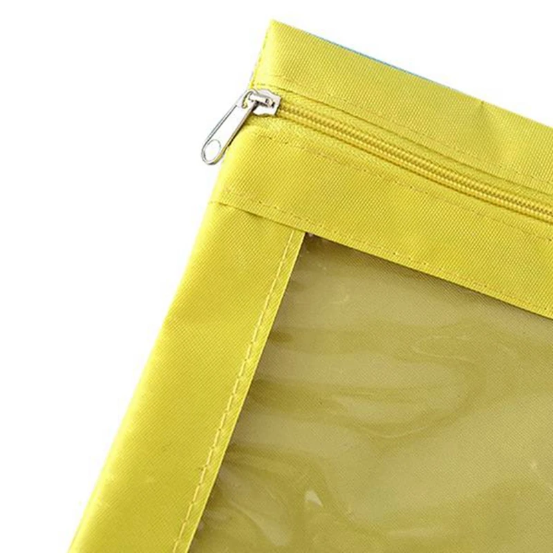 8 шт. пенал с тремя отверстиями большой емкости, сумка для файлов, прочный чехол-переплет с прозрачным окошком желтого цвета 3