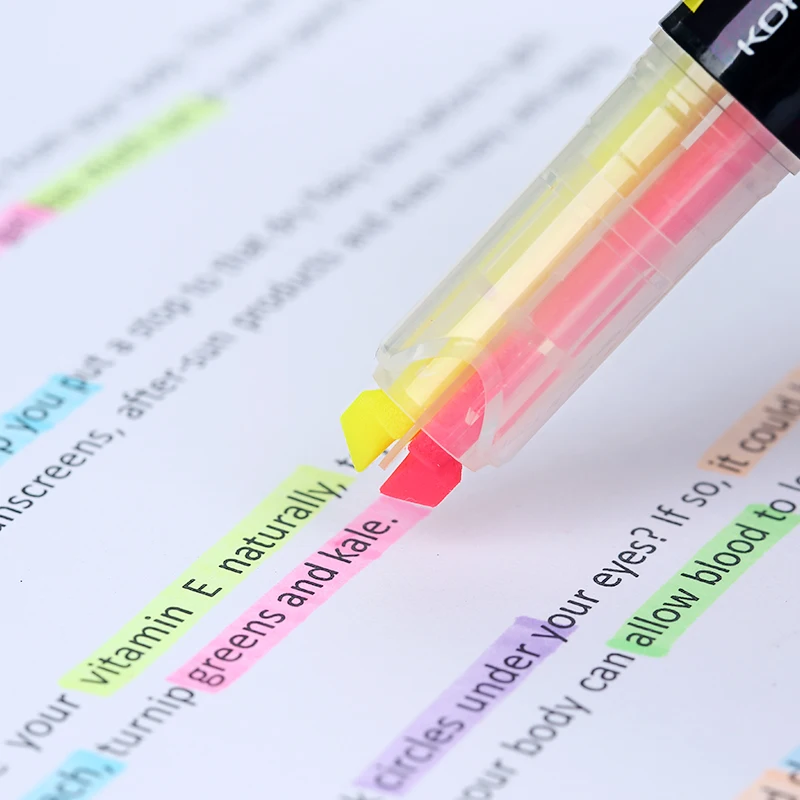 1 Флуоресцентная Фломастерная ручка KOKUYO Bicolor Beetle, Учащийся Использует Быструю Смену цвета Для Обозначения Ключевых Точек, Цветная Фломастерная ручка PM-L303 4