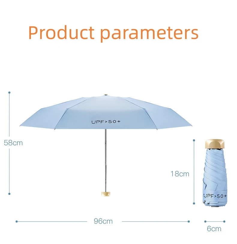 Зонт Мини складной карманный зонт от дождя и ультрафиолета, зонт двойного назначения Оптом 5
