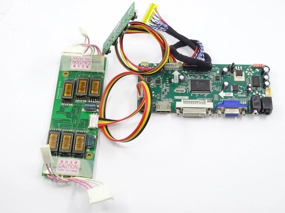 DIY VGA Audio LCD универсальный M.NT68676 Плата драйвера контроллера с адаптером питания для панели ЖК-экрана, совместимая с DIY 2