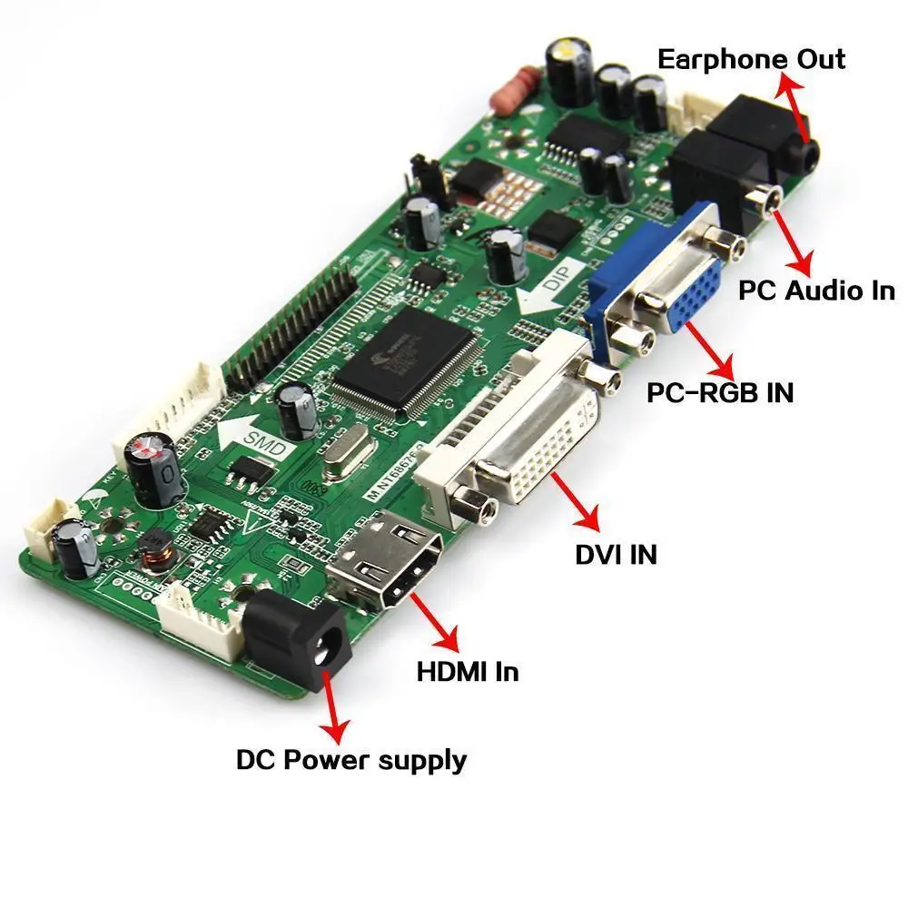 DIY VGA Audio LCD универсальный M.NT68676 Плата драйвера контроллера с адаптером питания для панели ЖК-экрана, совместимая с DIY 3