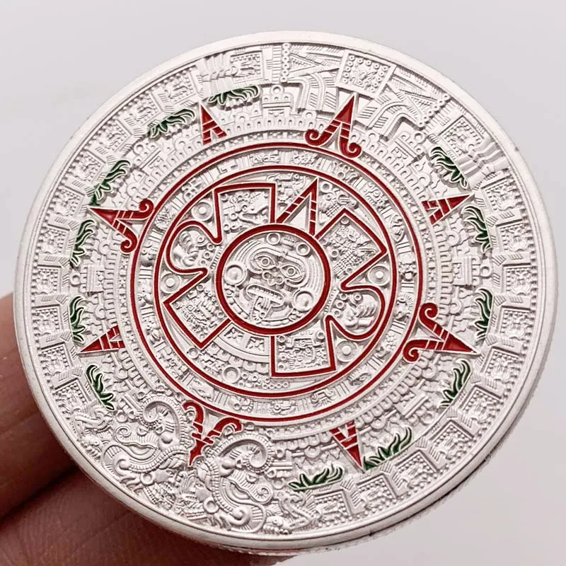 Посеребренная монета майя Мексика Календарь Пророчеств майя Старинные Памятные монеты Сувенирные Подарки 0