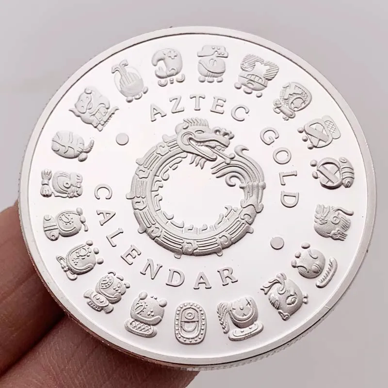 Посеребренная монета майя Мексика Календарь Пророчеств майя Старинные Памятные монеты Сувенирные Подарки 1