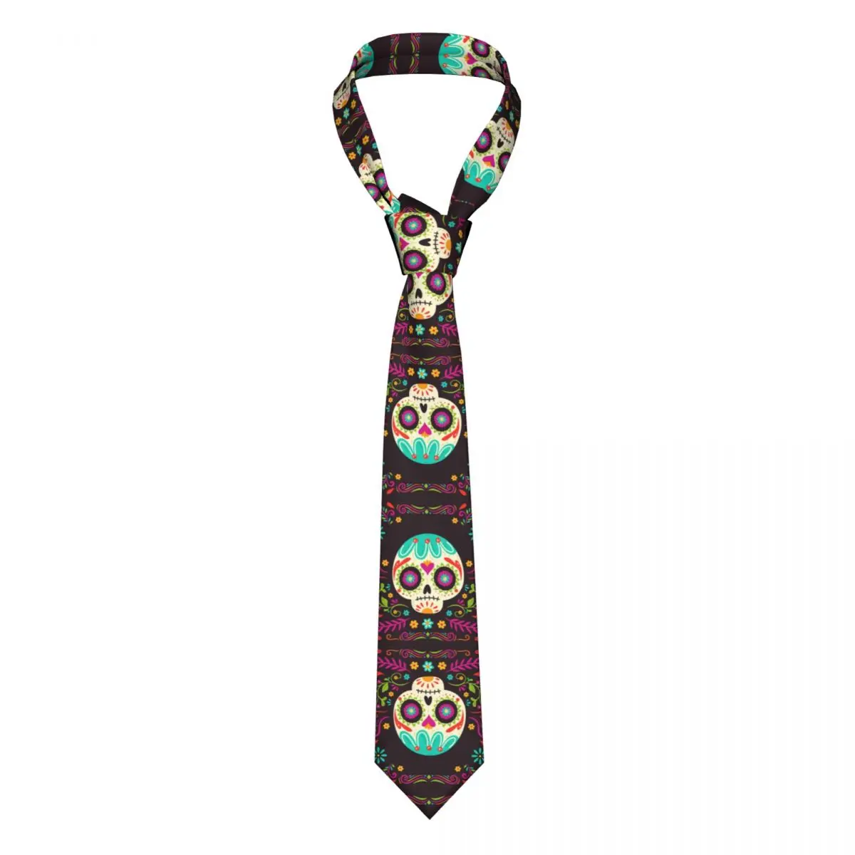 Галстук с черепом Dia De Muertos для мужчин и женщин, галстук-бабочка, аксессуары для одежды 0