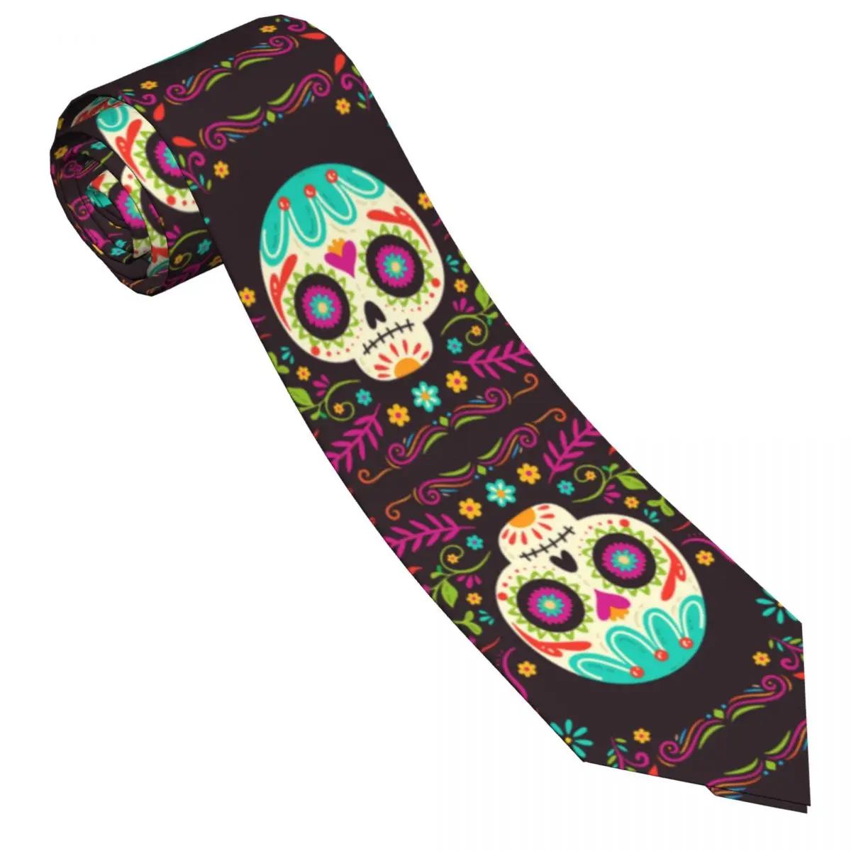 Галстук с черепом Dia De Muertos для мужчин и женщин, галстук-бабочка, аксессуары для одежды 1