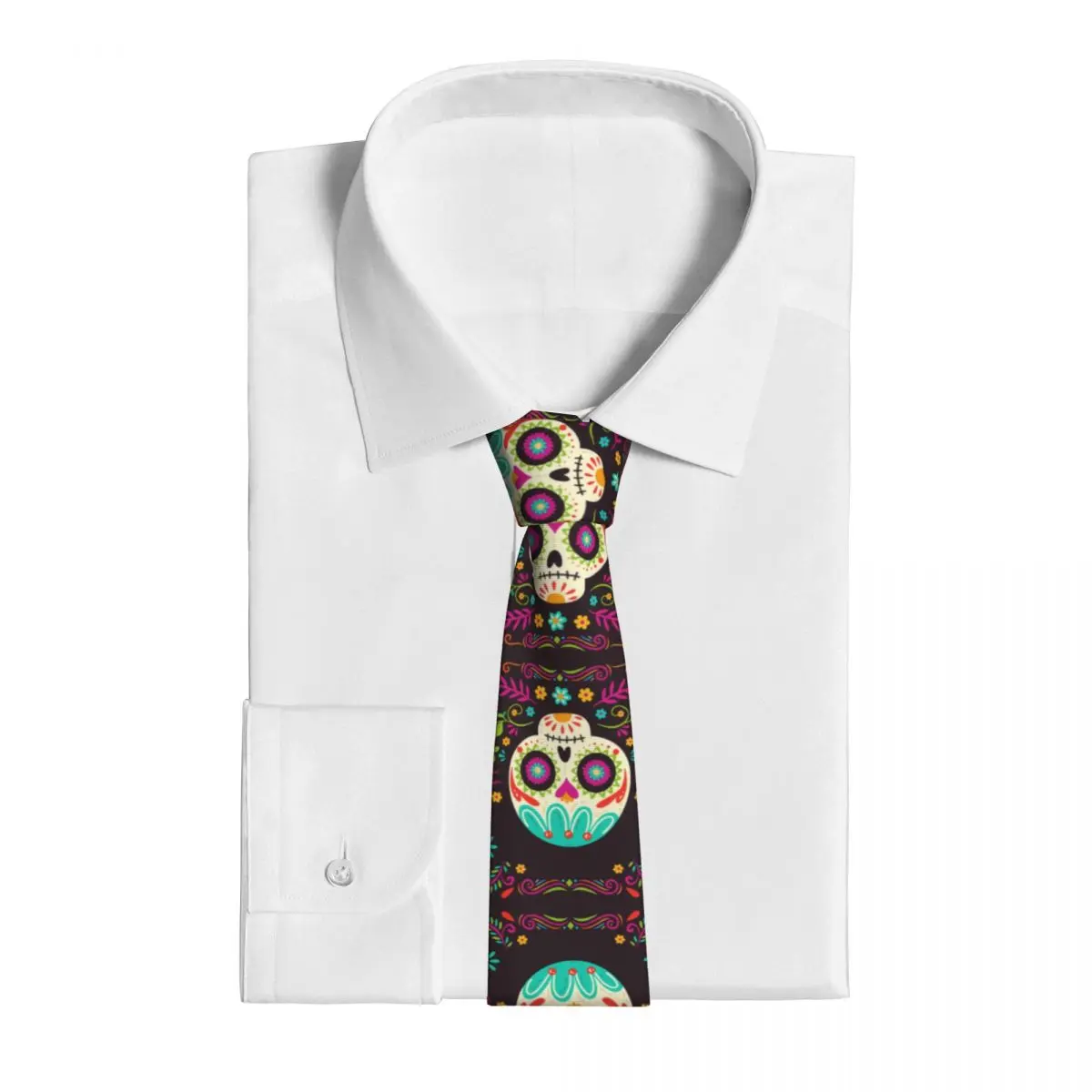 Галстук с черепом Dia De Muertos для мужчин и женщин, галстук-бабочка, аксессуары для одежды 2