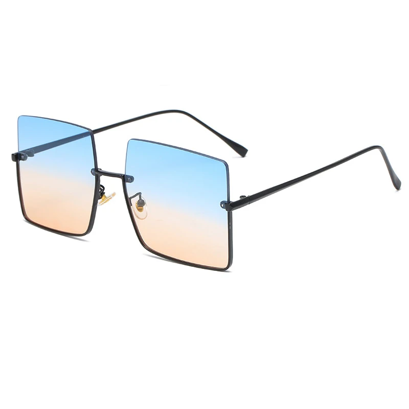 Полукадровые большие квадратные солнцезащитные очки с градиентом для женщин, мужчин, мода, винтаж, Роскошный дизайн, мужские и женские солнцезащитные очки для вождения, металлические солнцезащитные очки 2023 г. 2