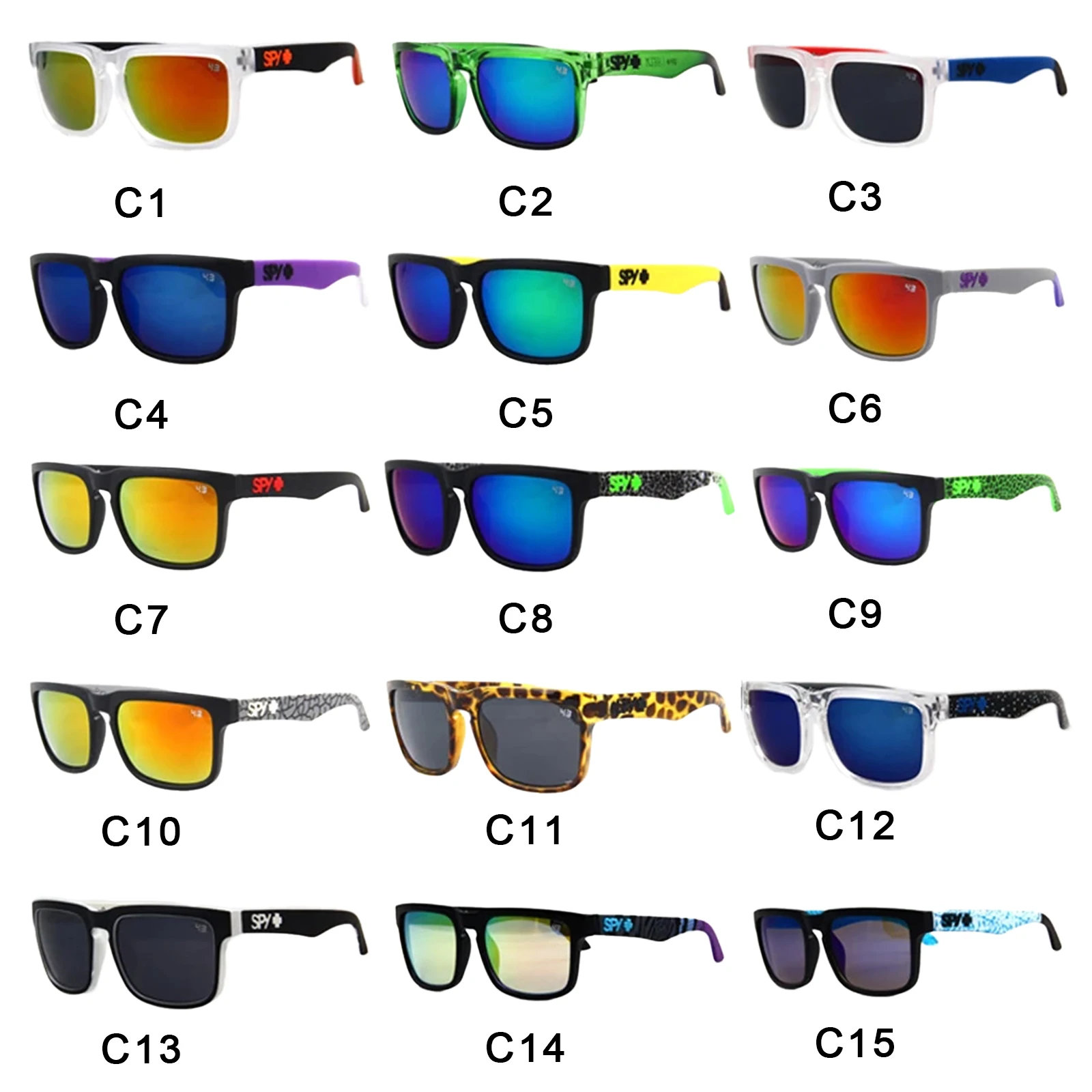 Новые пляжные солнцезащитные очки Ken Block, мужские Квадратные солнцезащитные очки со светоотражающим покрытием, зеркальные линзы UV400 1