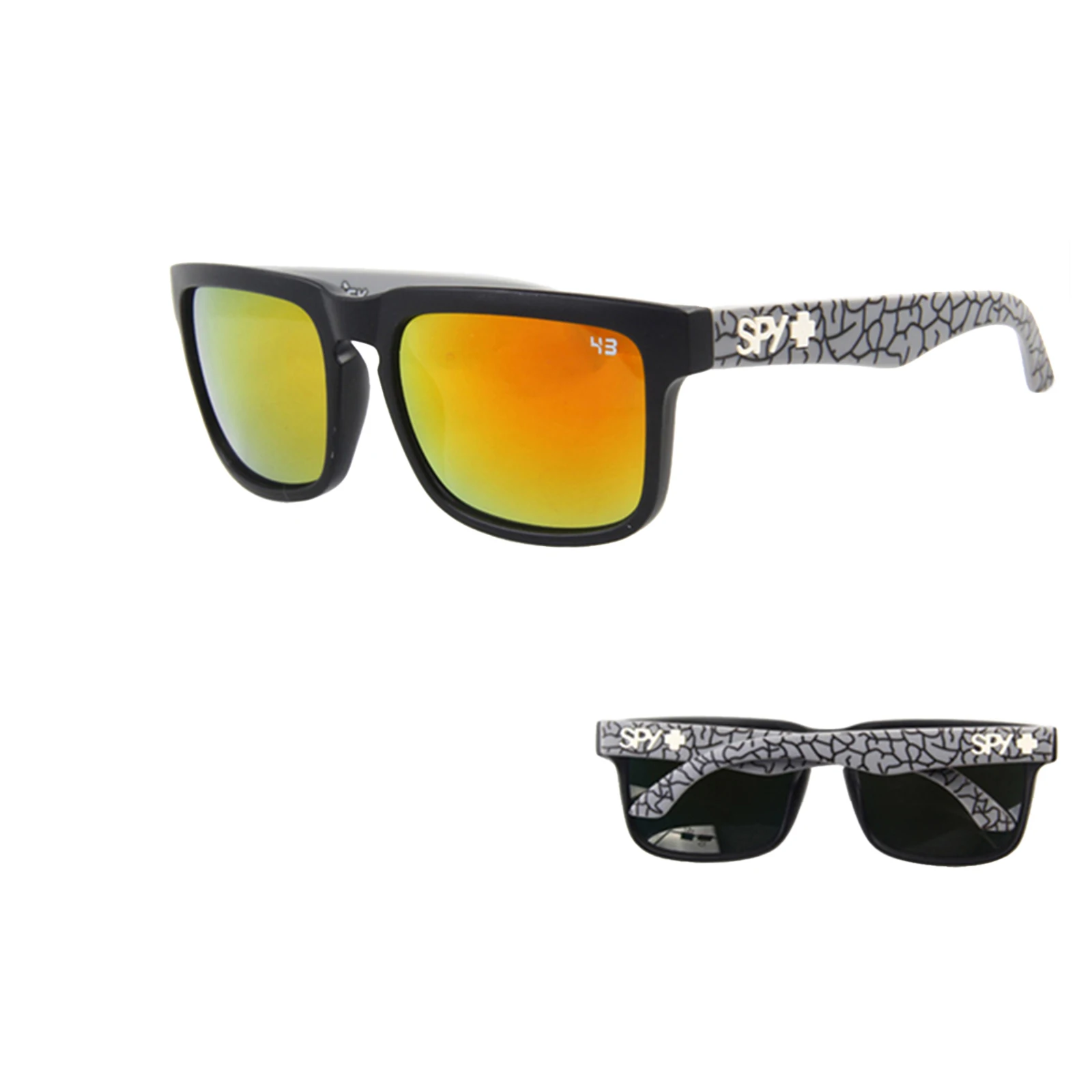 Новые пляжные солнцезащитные очки Ken Block, мужские Квадратные солнцезащитные очки со светоотражающим покрытием, зеркальные линзы UV400 2