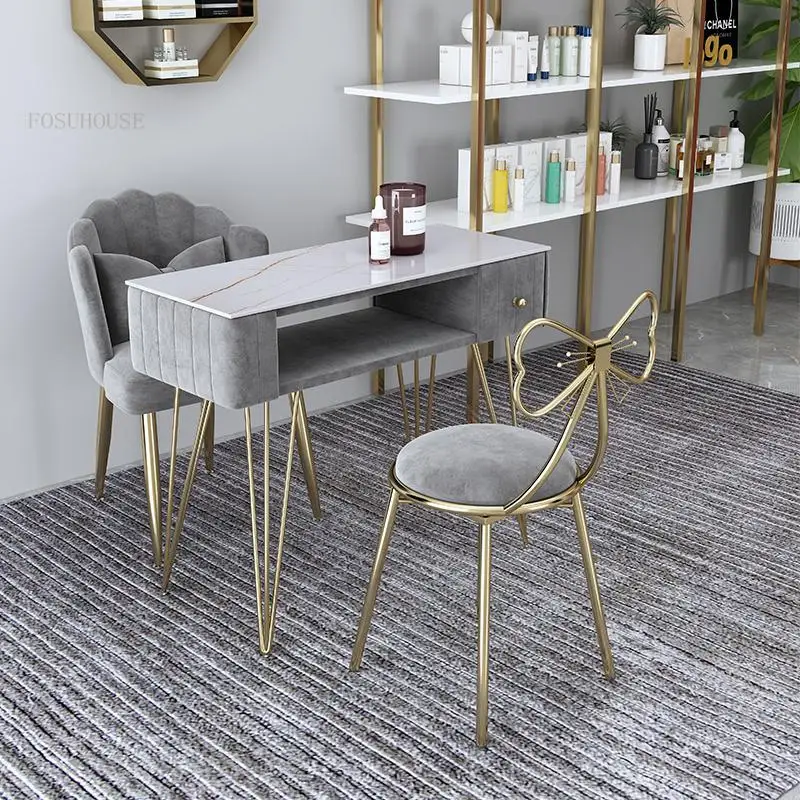 Маникюрные столы Nordic Slate, салонная мебель, Легкие роскошные одноместные и двухместные маникюрные столы и стулья, профессиональный маникюрный стол 0