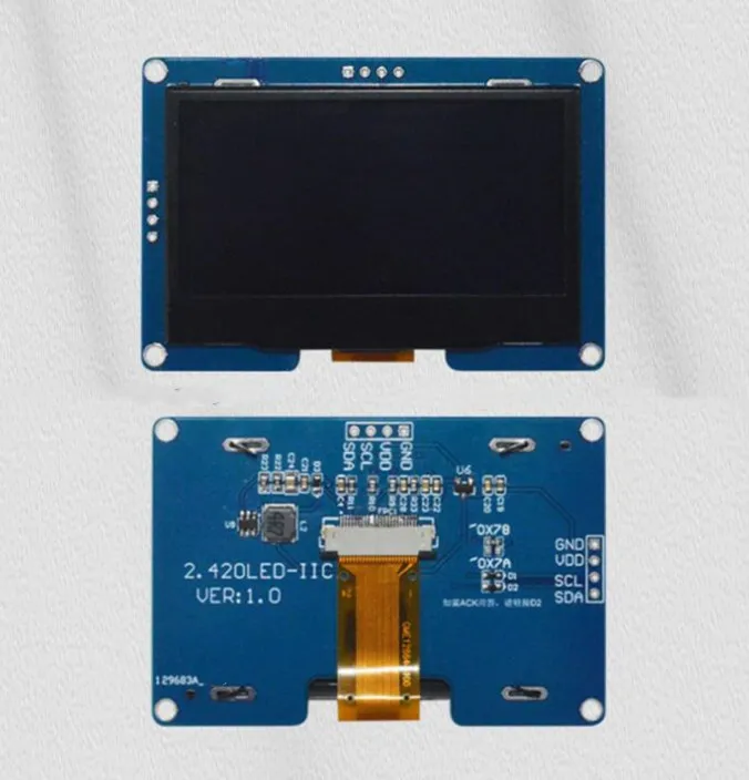 2,42-дюймовый 4-контактный Белый/ Синий / Желтый / Зеленый OLED-дисплей SSD1309 Drive IC 128 * 64 IIC Интерфейс 1
