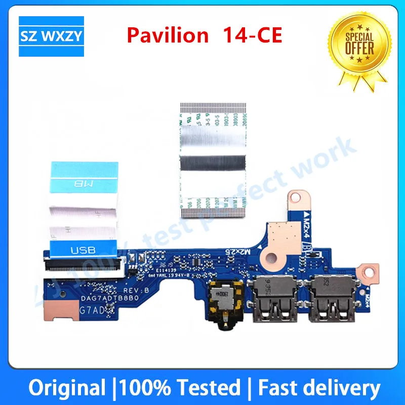 Оригинал для HP Pavilion 14-CE 14-CE2064ST 14-CE3030TX 3,5 мм Аудио USB Плата С кабелем L19152-001 DAG7ADTB8B0 DA0G7ATB6E1 0