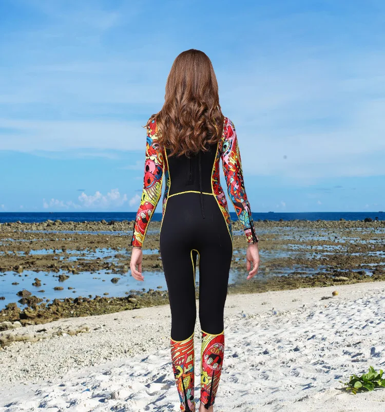 Женский гидрокостюм из неопрена Hisea 3 мм SCR, высокая эластичность, цветная строчка, снаряжение для серфинга, одежда для дайвинга, одежда для медуз с длинными рукавами 4