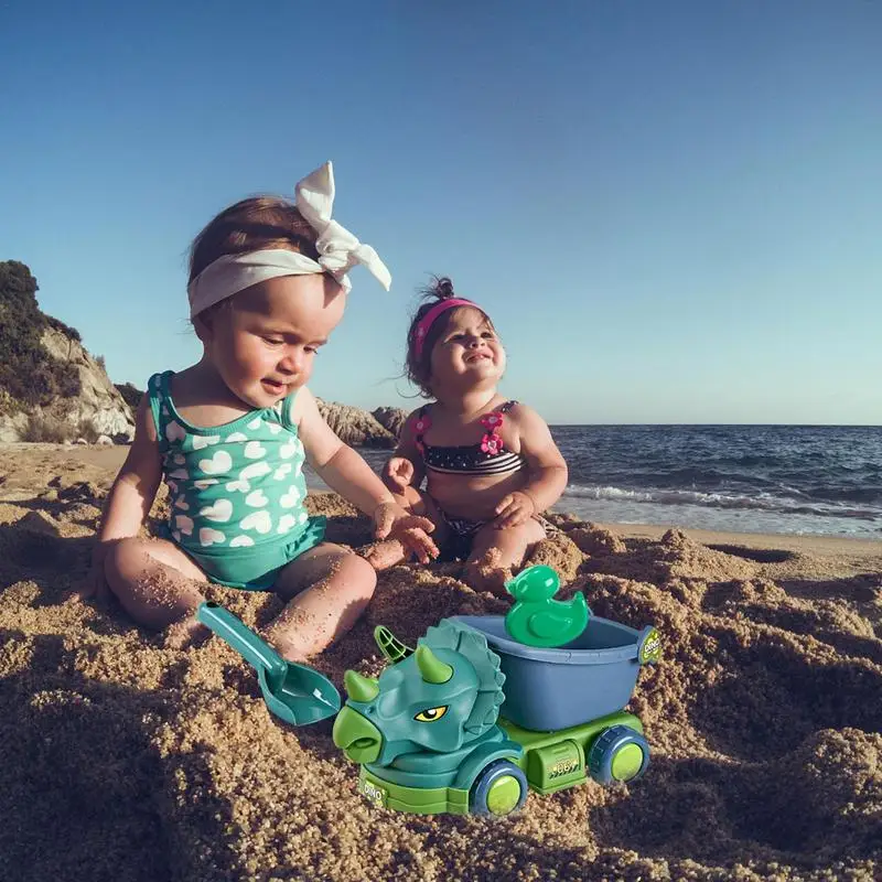 Набор игрушек для летнего приморского пляжа, детская пляжная игра, игрушечный динозавр, пляжная машина, лопата для копания песка, Игрушечный инструмент, игрушки для детской ванны 1