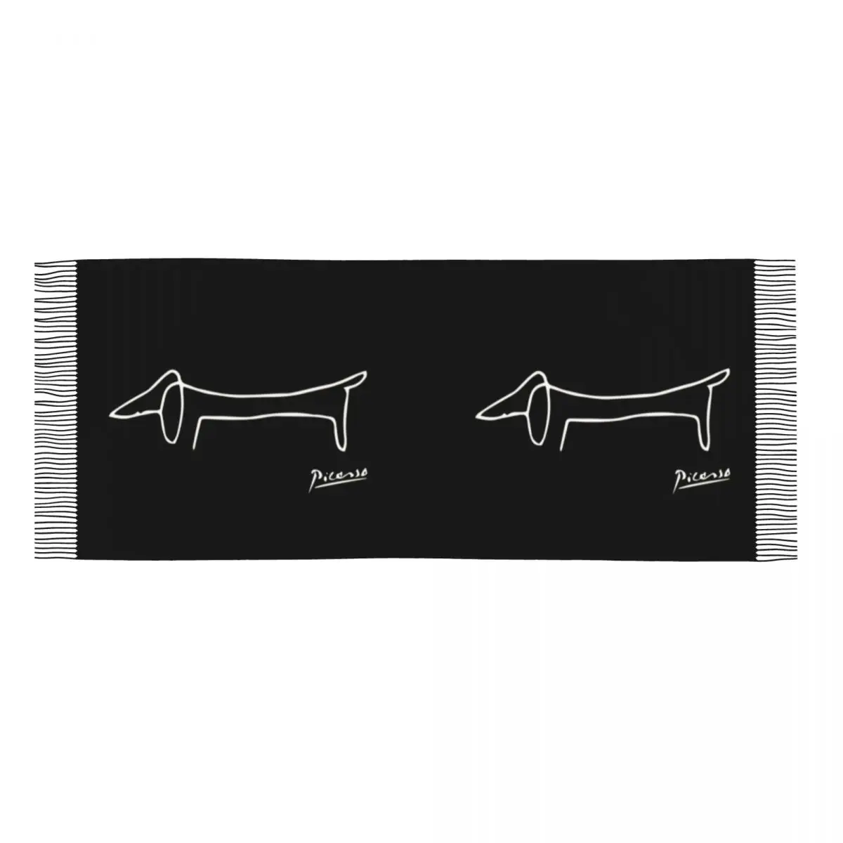 Роскошный шарф с кисточками для собак породы такса Пабло Пикассо, женская зимняя теплая шаль, женские шарфы-накидки 4