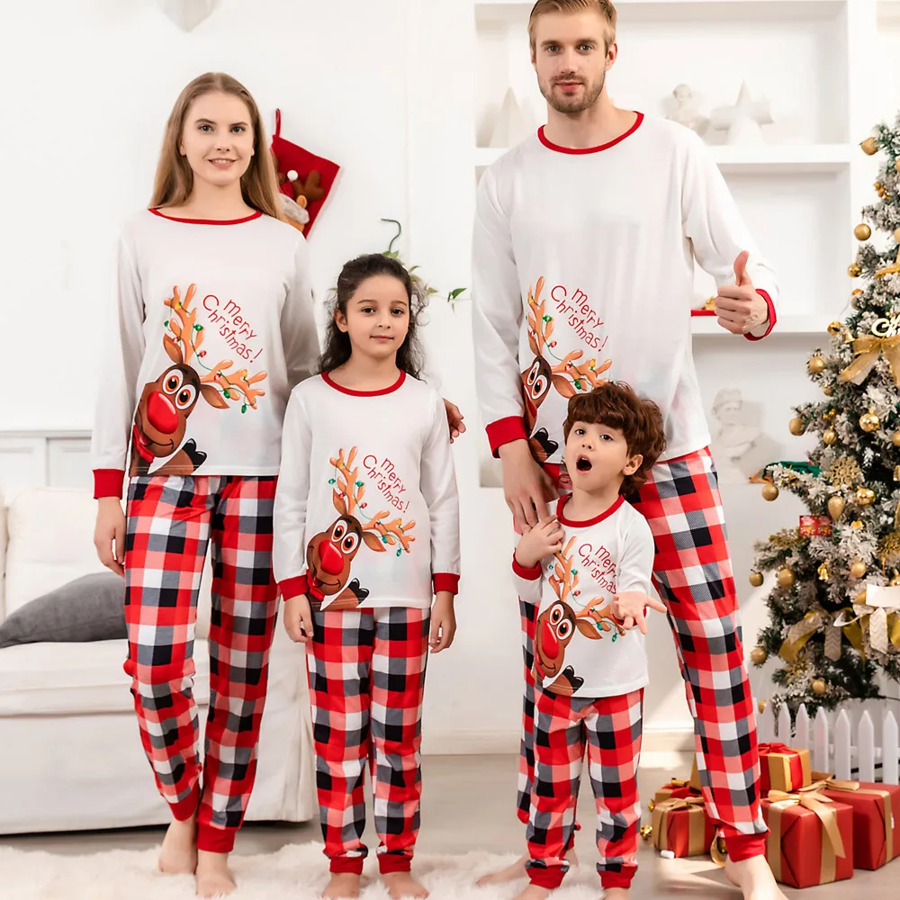 Семейные Рождественские Пижамы, Подходящие Друг К Другу Комплекты Одежды для Взрослых, Мамы и Детей 2022 года, Новогодняя Пижама С Принтом, Рождественские Пижамы, Комплекты Семейной Одежды 0