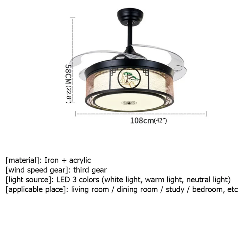Потолочный вентилятор SOFITY Light Невидимая лампа с дистанционным управлением Современная элегантность для домашней столовой ресторана 4