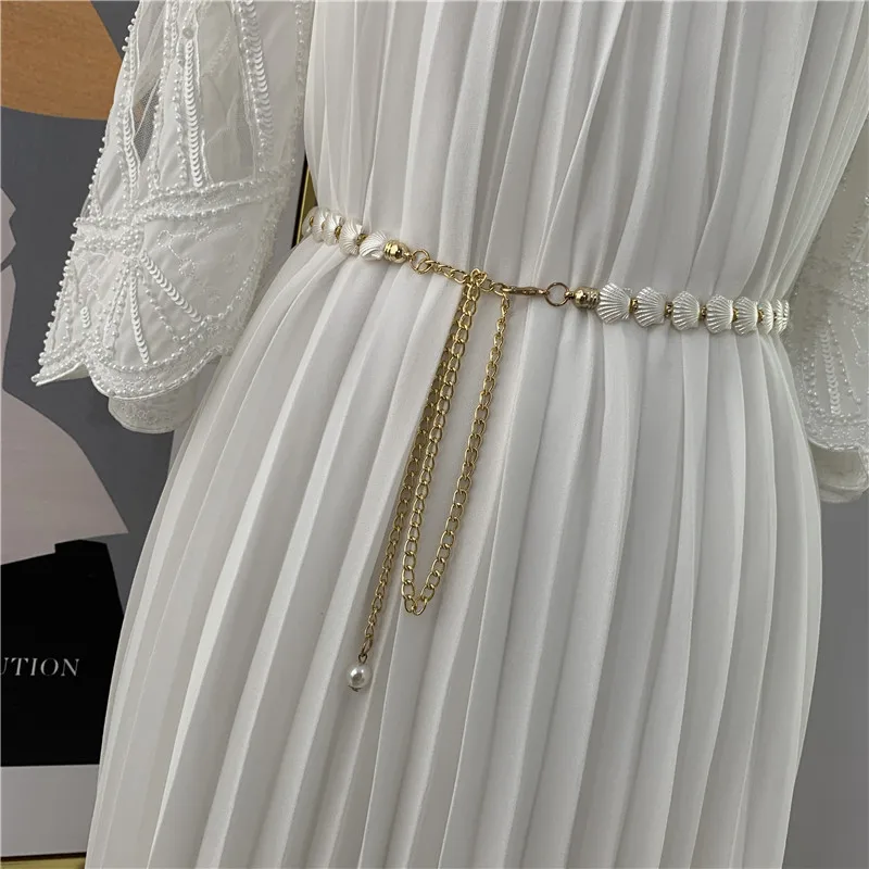 Новое поступление Элегантного женского жемчужного пояса, поясного ремня, платья для девочек, хрустального ремешка, жемчужной свадебной цепочки. 1