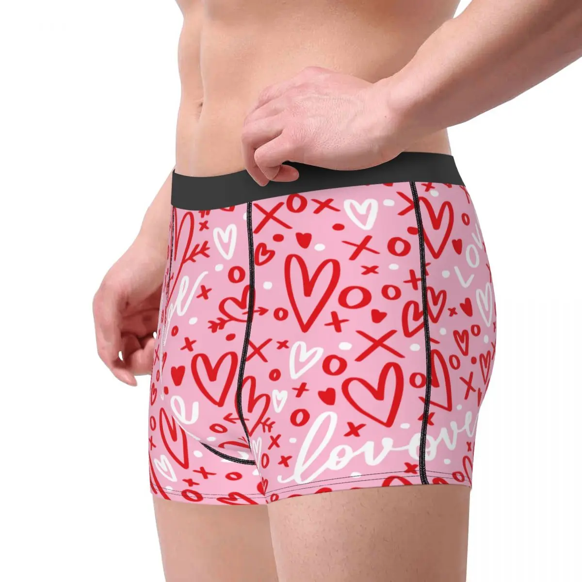 Шорты-трусы Humor Boxer с розовым сердечком, мужское нижнее белье, дышащие трусы для мужчин 1