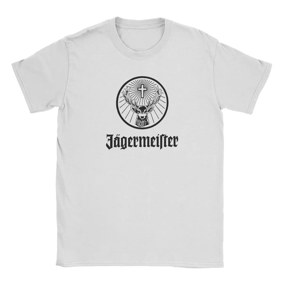 Мужская футболка с изображением оленя Jagermeister, хлопковые топы, винтажные футболки с круглым вырезом и коротким рукавом, футболка большого размера 1