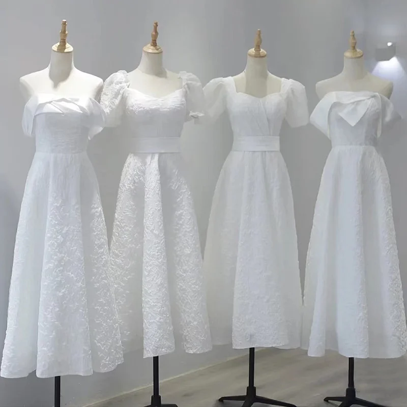 Платья для подружек невесты, женские платья 2023, новые платья для сестер, белое французское платье премиум-класса, вечернее платье, платье для молодых девушек 1
