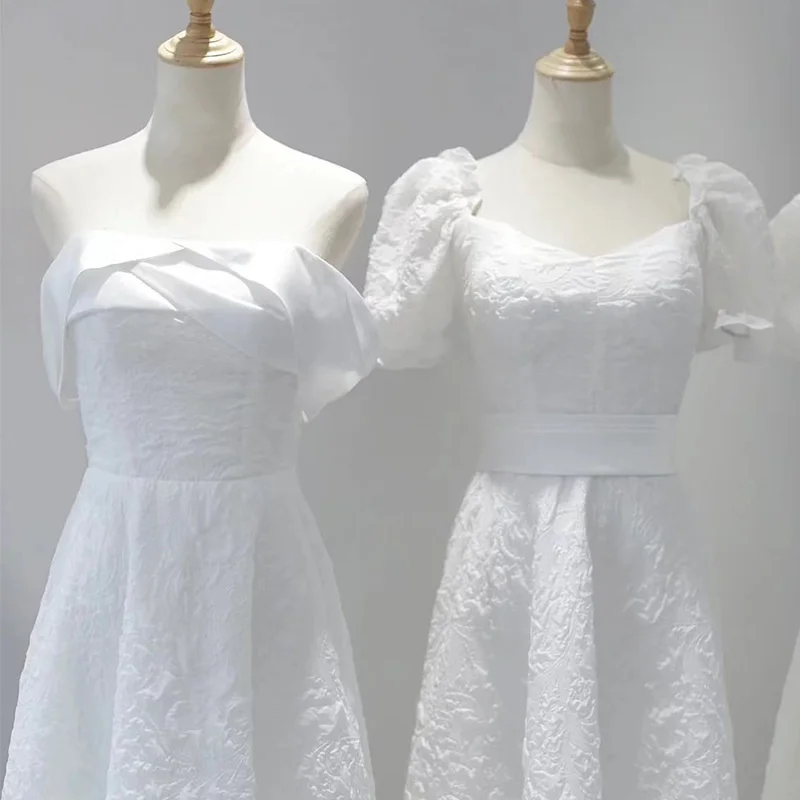 Платья для подружек невесты, женские платья 2023, новые платья для сестер, белое французское платье премиум-класса, вечернее платье, платье для молодых девушек 3