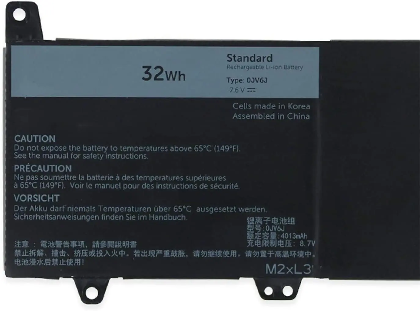 0JV6J 8NWF3 PGYK5 OJV6J Замена батареи для ноутбука Dell Inspiron серии 3179 3180 3162 3164 3168 (7,6 V 32Wh) 3